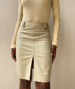 Vintage Khaki BCBGMaxAzria Front Slit Midi Skirt