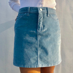 Baby Blue Soft Denim Mini Skirt