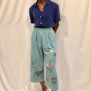 Blue Hand Painted Culottes