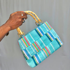 Blue Colorful Patterned Purse