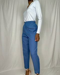 Cool Blue Elastic Waist Trousers