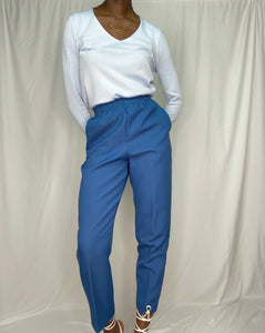 Cool Blue Elastic Waist Trousers