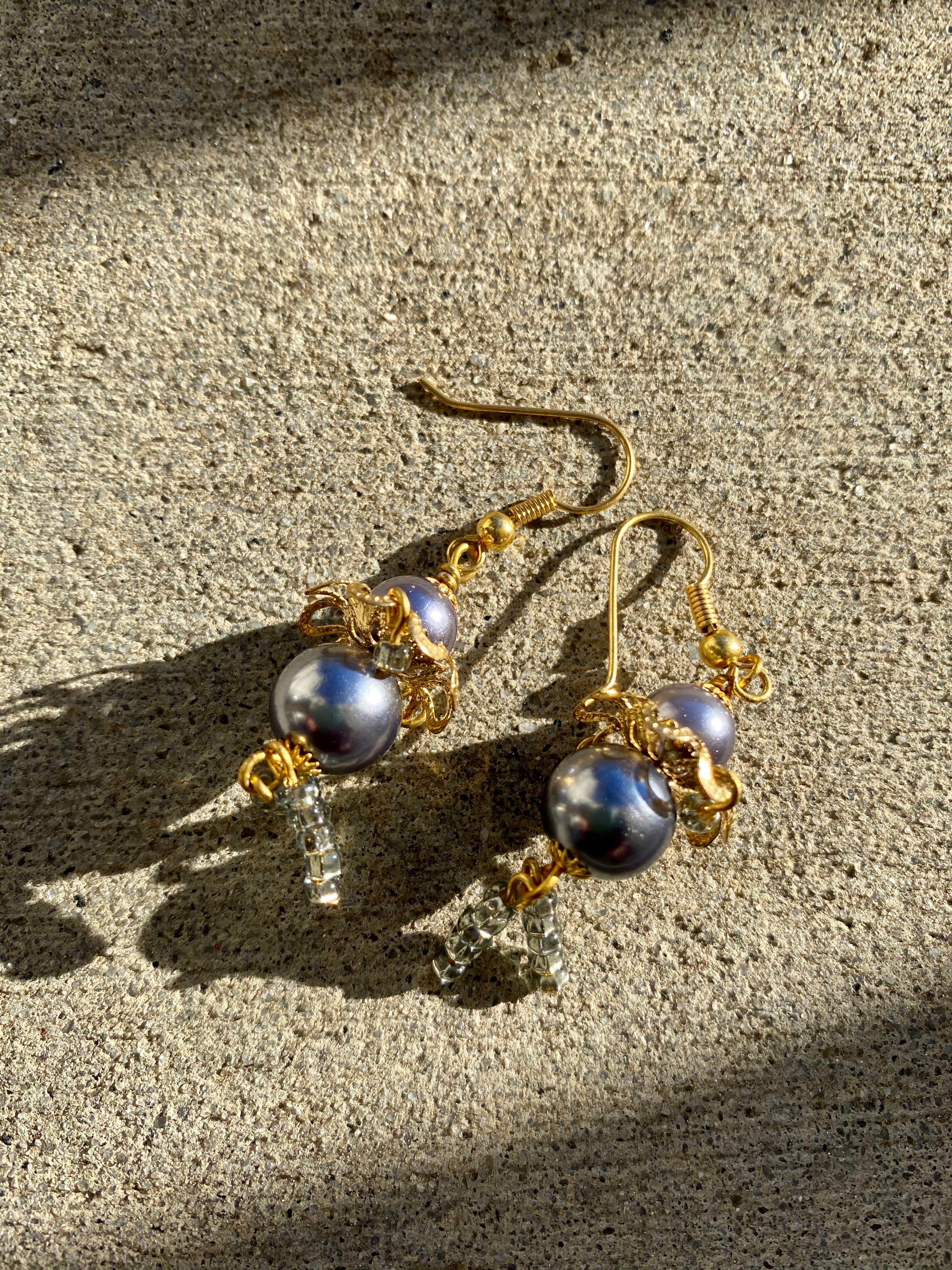Blue & Gold Ballerina Earrings