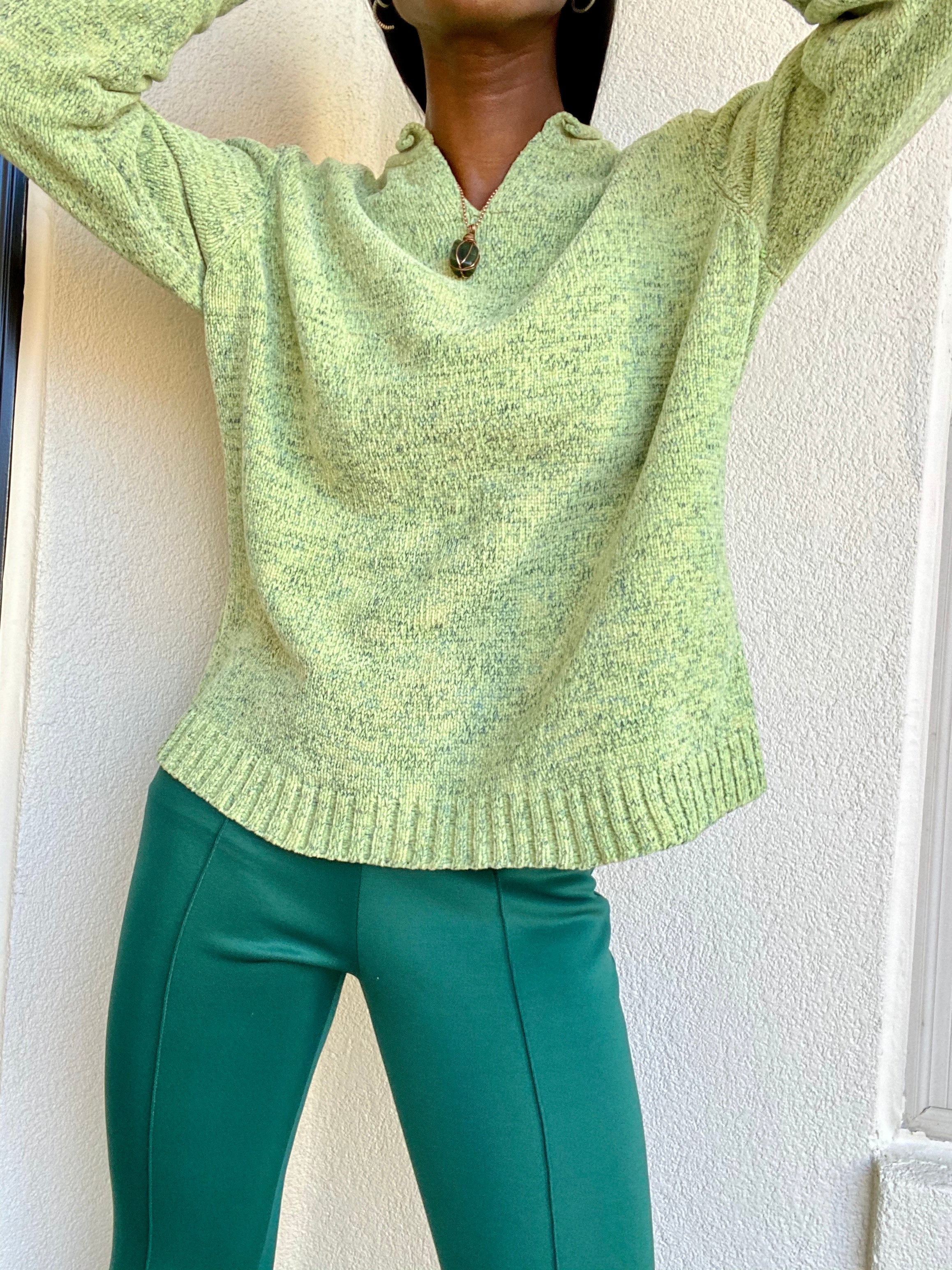 Light Green Cozy Knit Sweater