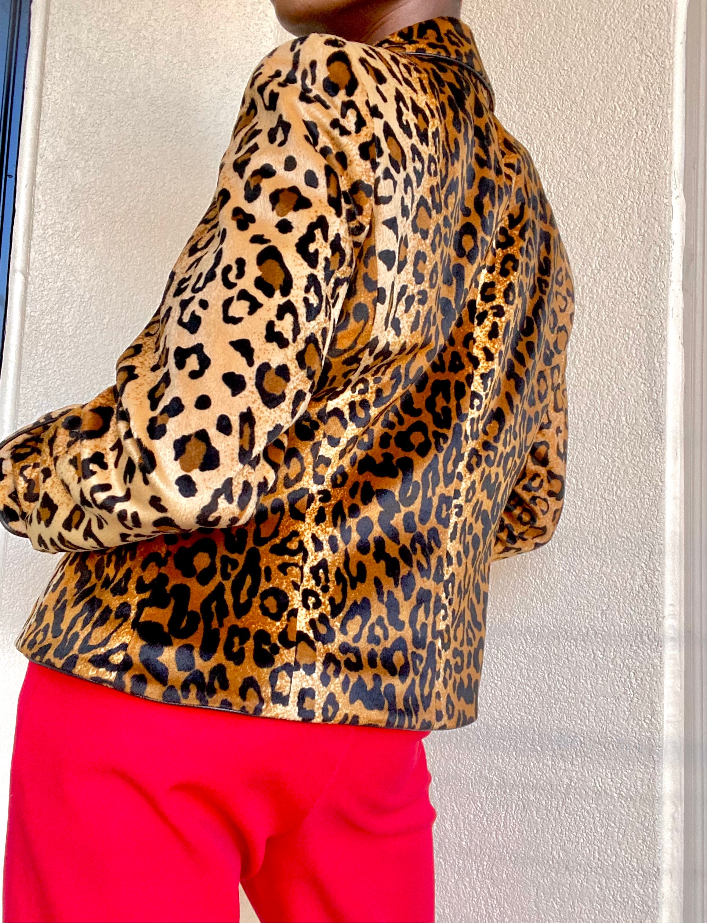 Faux Fur Cheetah Print Blazer